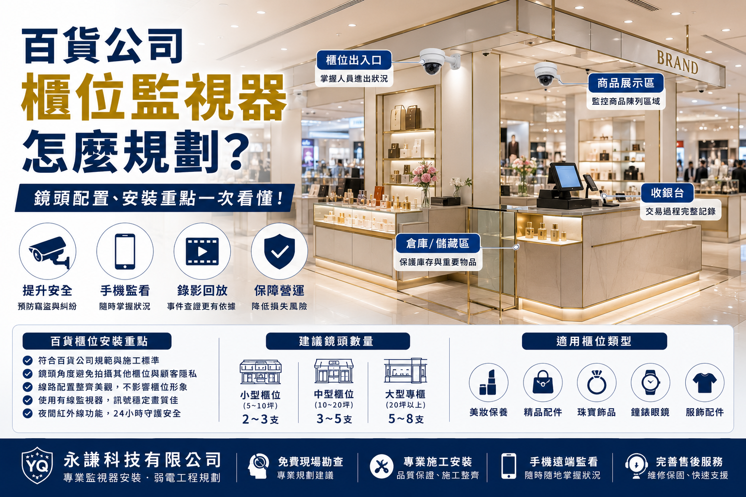 百貨公司櫃位監視器怎麼規劃？鏡頭配置、安裝重點一次看懂